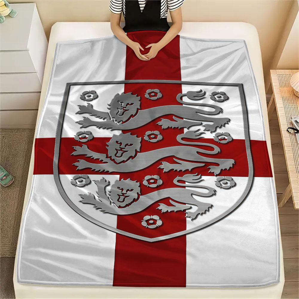 1PC England National Football Team Patterned Flannel Blanket Suitable For All Seasons for Home Decor Warmth and Comfort Gifts Holiday Present