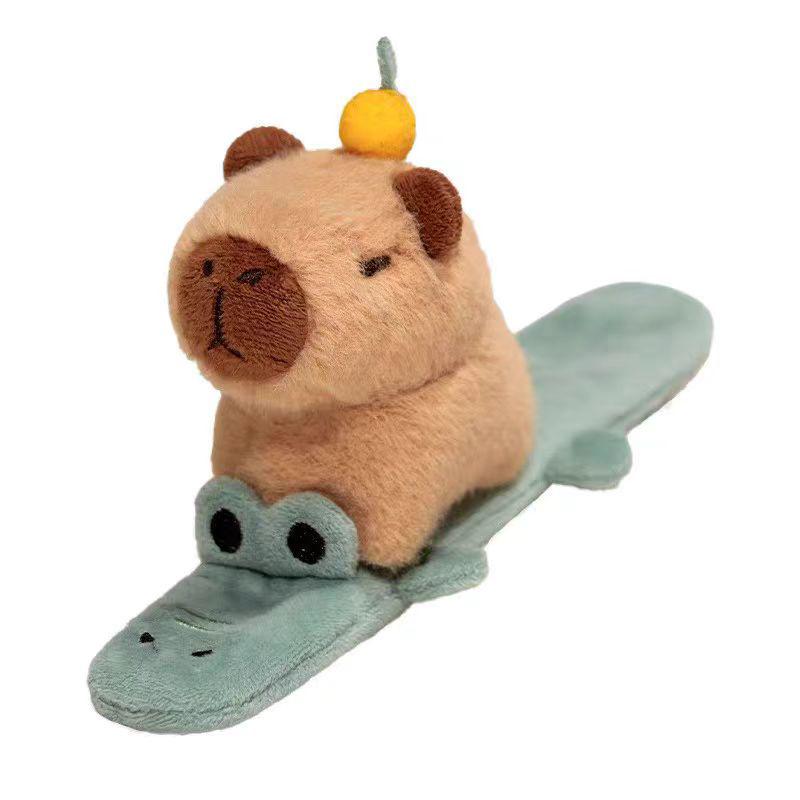 Cute Capybara Snap Bracelet Plush Toy - Creative Slap Band Doll Gift