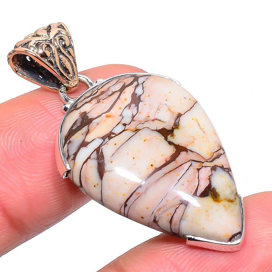 

Natural Wildhorse Tourquise 925 Sterling Silver Gift TwoTone Pendant 1.73 Q9f54