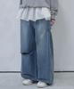 AVANDRESS Vintage Incision Wide Denim Pants Blue