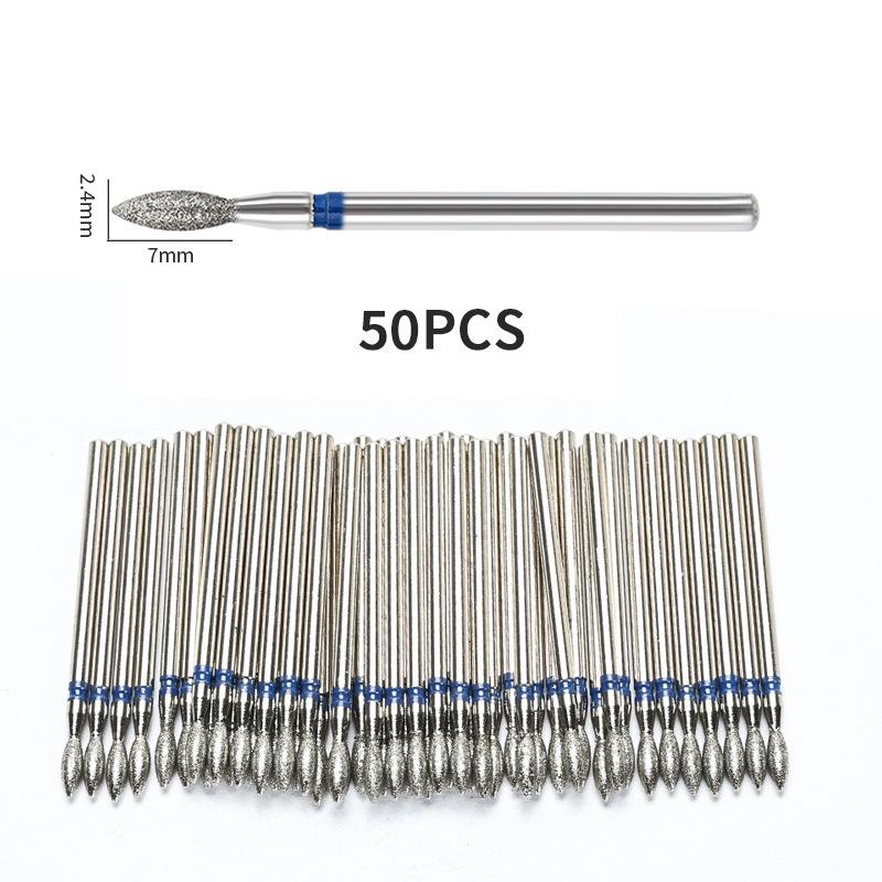 

50PCS Diamond Nail Drill Bits Grinding Head Set For Manicure Pedicure Dead Skin Removal Nail Electric Milling Cutters