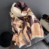 New autumn and winter warm scarf women's imitation cashmere thickened air conditioner large shawl playing card jacquard scarf