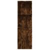 Narrow Bathroom Cabinet with Casters Smoked Oak Wood Based Material