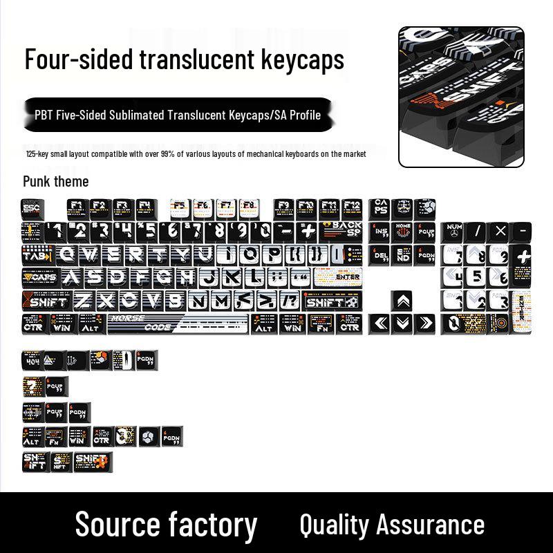 Four-Sided Translucent Color Keycaps for Customized Mechanical Keyboard