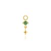 AIDE 1PC Black Rutilated Quartz Flat Head Threaded Puncture 925 Silver Earring For Women Gleaming Rainbow Zircon Studs