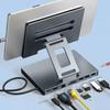 9/8-in-1 USB C HUB Tablet Holder Docking Station Laptop Stand Aluminum Multiple Ports Hub 4K@60HZ SD TF Slot Gigabit Ethernet