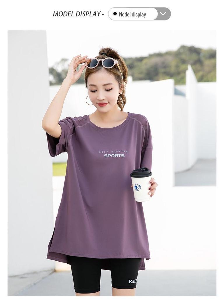 Plus Size Women's Breathable Yoga Fitness Suit - Summer Gym & Running, Slimming & Tummy Control