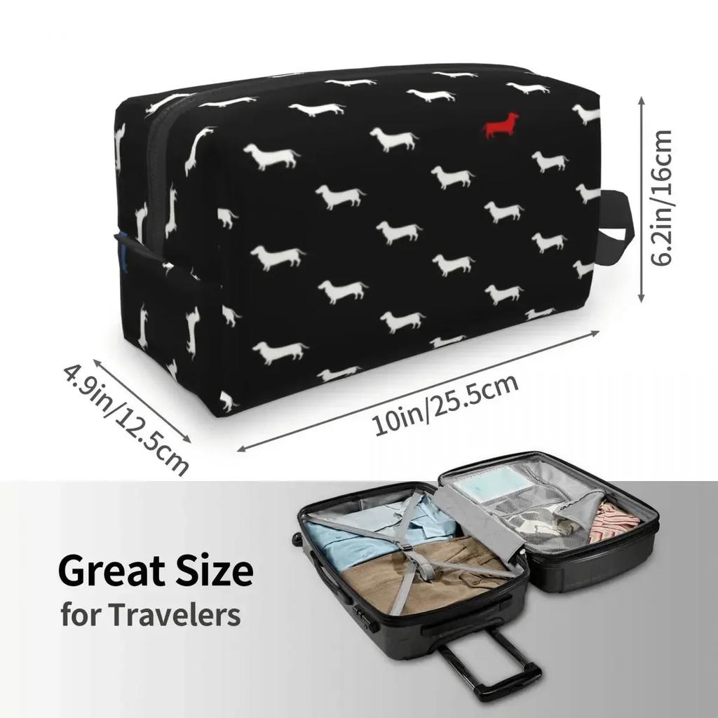 Custom Dachshund Toiletry Bag Women Badger Sausage the Wiener Dog Cosmetic Makeup Organizer Lady Beauty Storage Dopp Kit Case