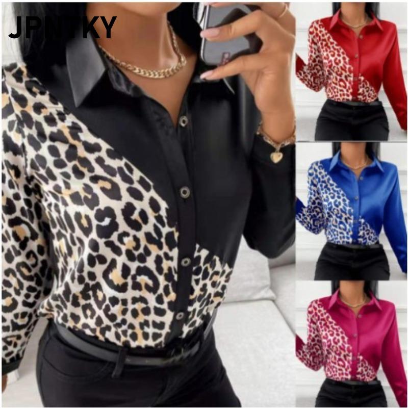 JPNTKY Women's Fashion Casual Long Sleeve POLO Neck Blouses & Shirts International design