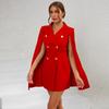 New Autumn and Winter Slim Cape Dress Suit - European and American Style