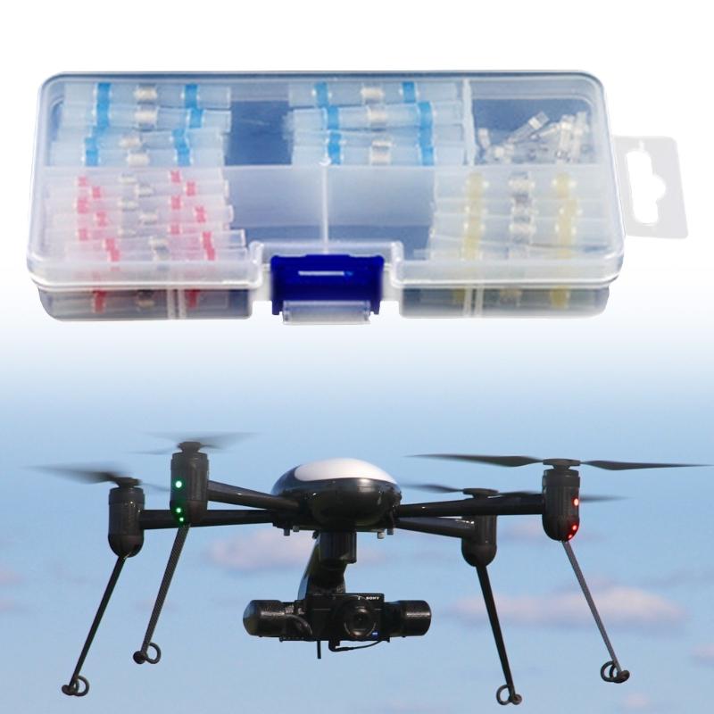 Set of 50pcs/100pcs Heat Shrink Butt Connectors Assortment Color Box Packed Low Temperature Soldering Wire Terminals