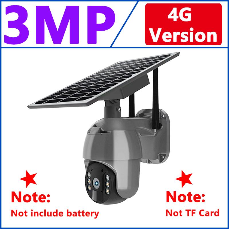 4G SIM Card WIFI Solar Battery PTZ 3MP/5MP Outdoor Waterproof PIR Alarm Motion Detection P2P CCTV Camera