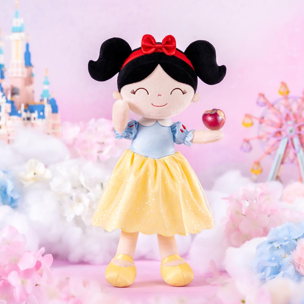 16inches Plush Dolls Red Bow Princess Baby Girls Toys Yellow Soft for Children's Day Gifts