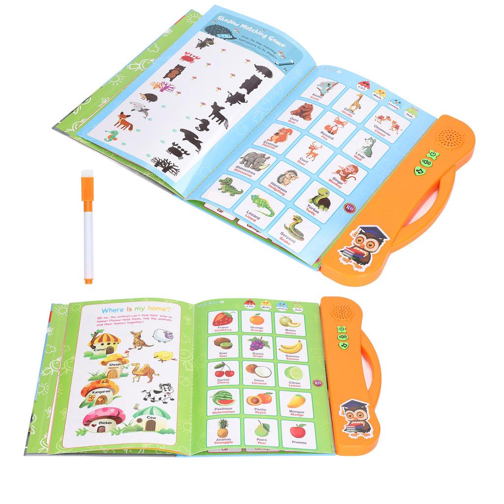 French Sound Book Children English Read Music Interactive Learning Book Educational Toy Birthday Gift