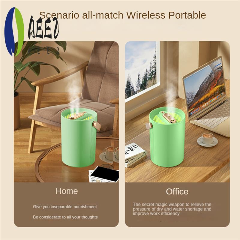 

AEE2-1.8L Double Nozzle Air Humidifier Silent Night Light Aromatherapy Oil Diffuser Humidifier For Home, Bedroom Green