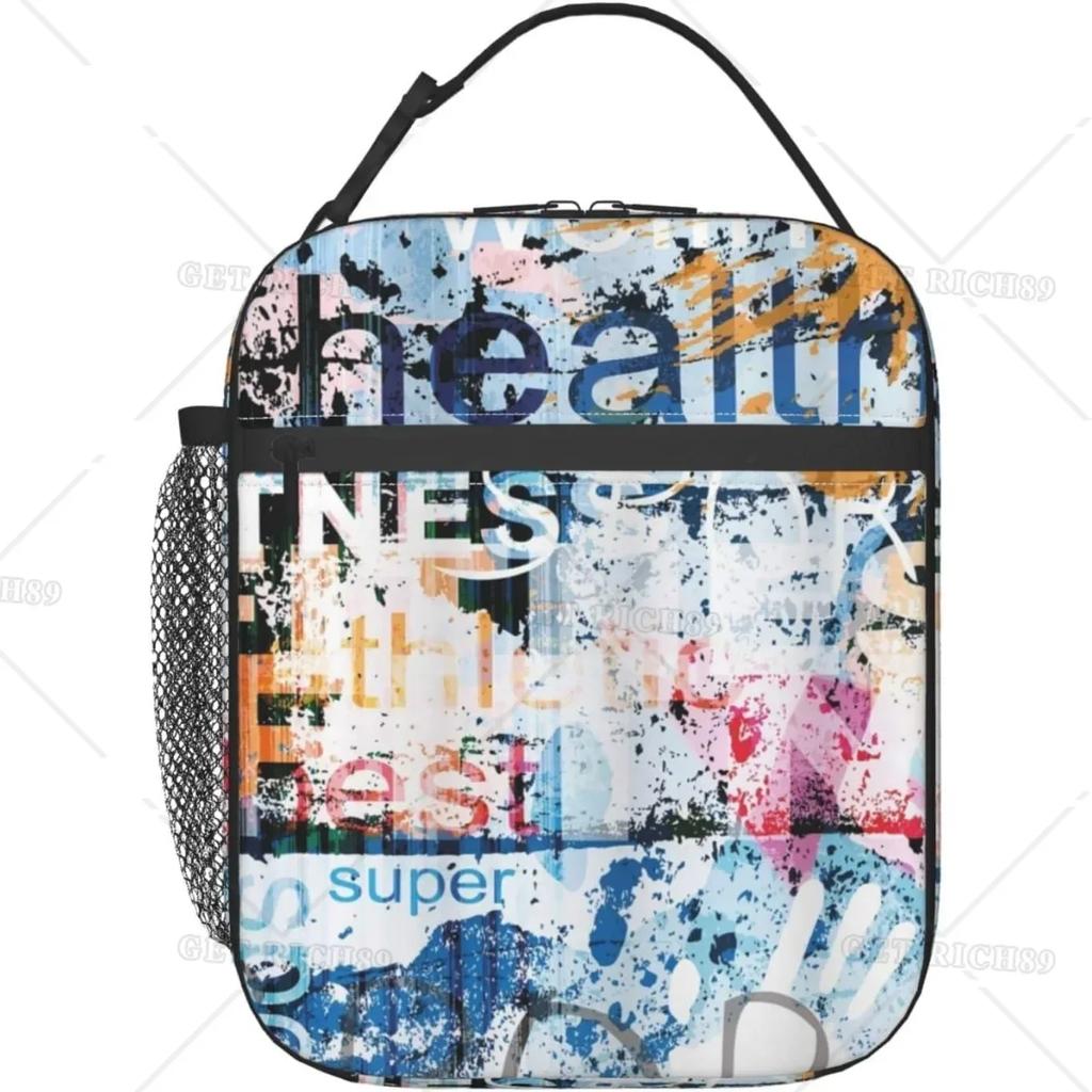 Vintage Style Portable Lunch Bag for Women/Men Insulated Reusable Lunch Box for Office Work School, Leakproof Cooler Tote Bag