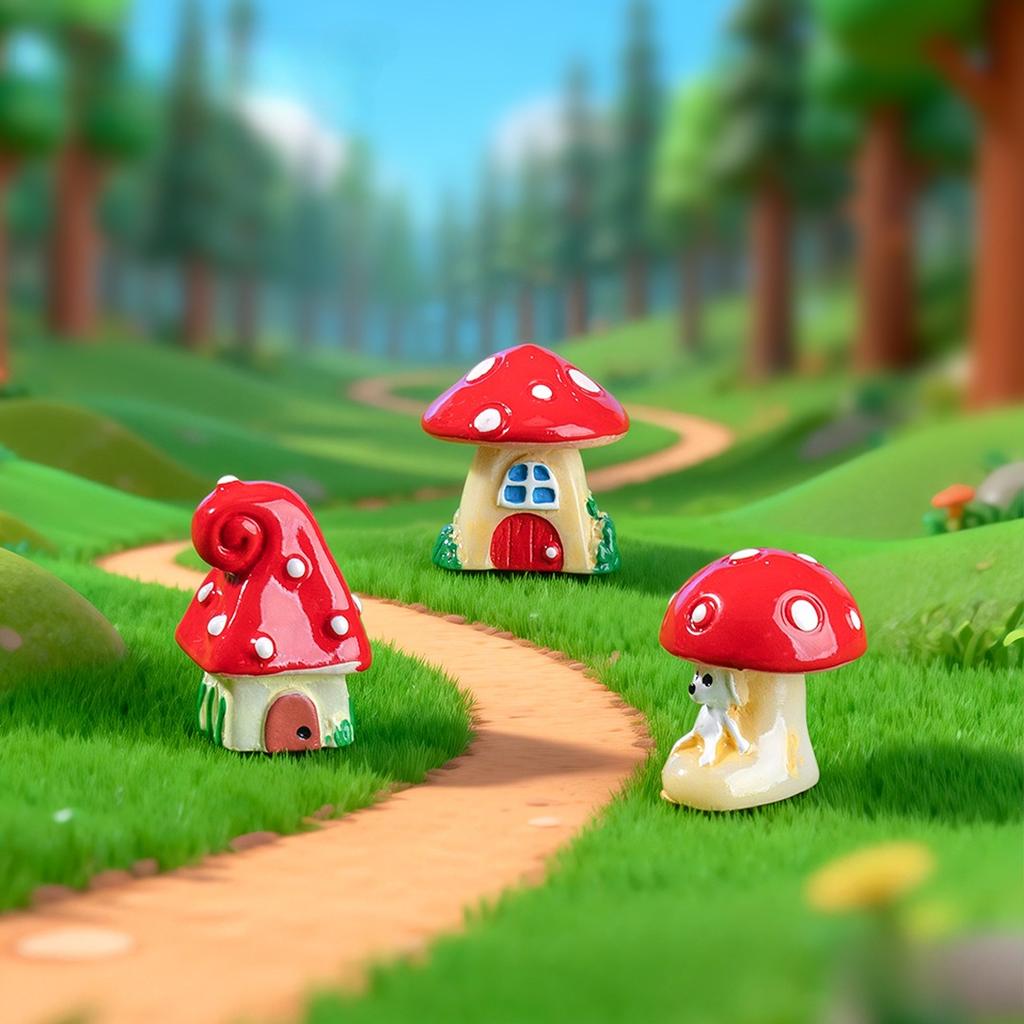 3 PCS Micro Landscape DIY Mushroom Decoration Set