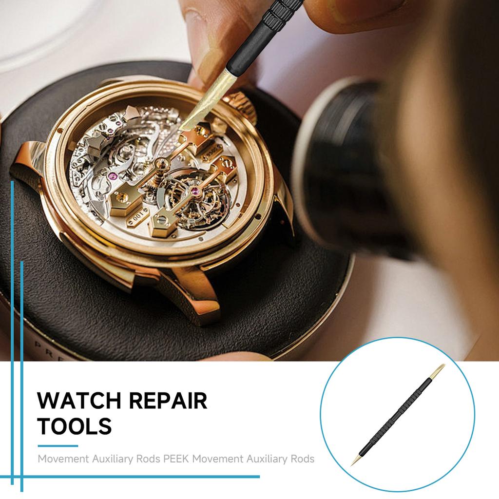 Peek Stick with Auxiliary Movement Core Clamp Watch Dial Cleaning Pen  Watchmaker Watch Repair Tool