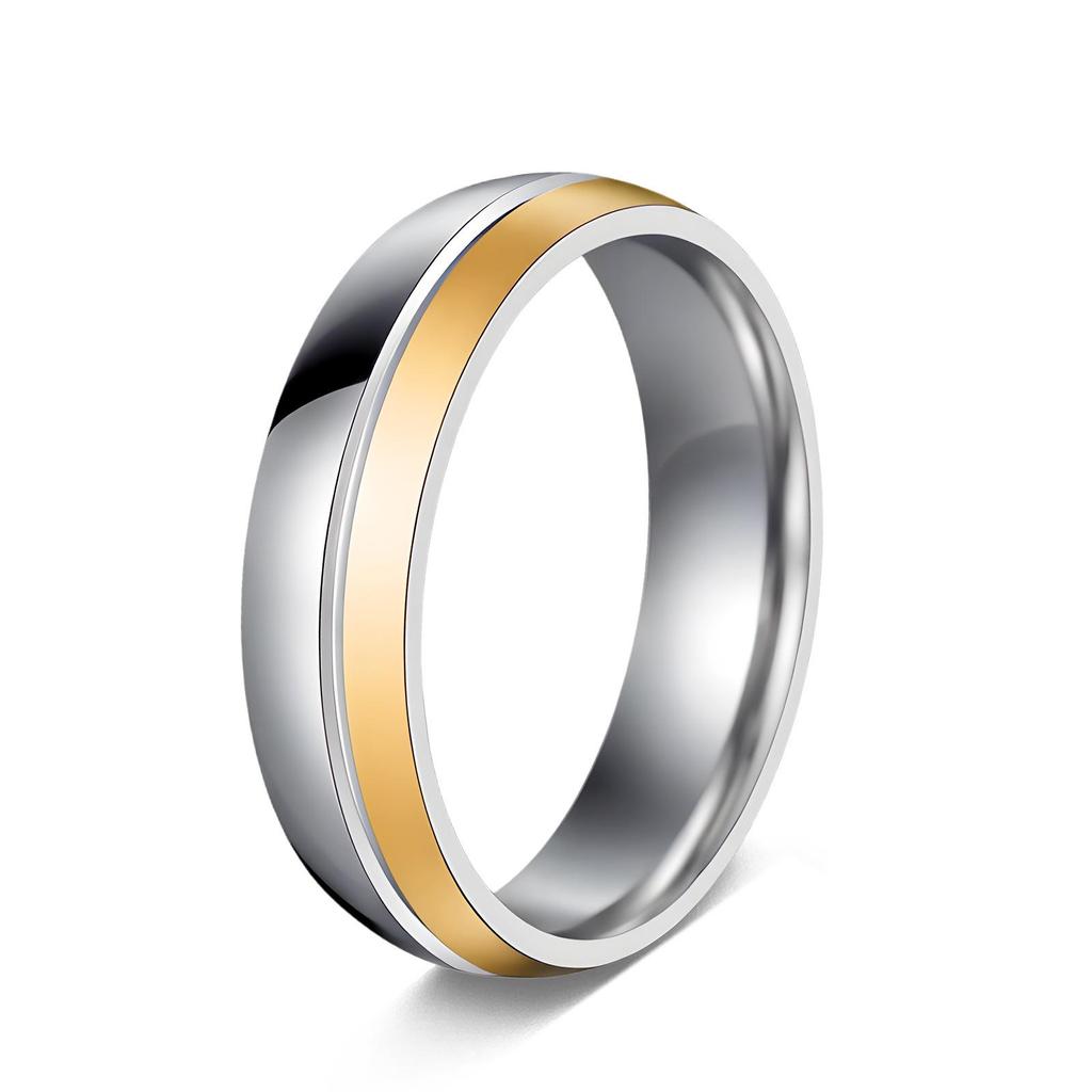 Anillos a juego para pareja japonesa y coreana: Acero Inoxidable con Diamantes Incrustados