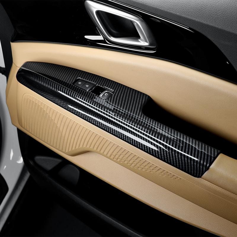 For KIA Carnival KA4 -2026 Car Tuning Carbon Fiber Window Button Cover Trim Interior Replacement Parts Accessories LHD