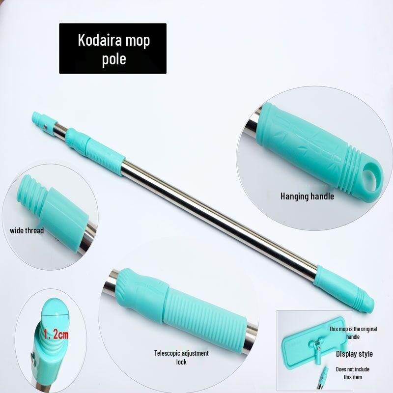 Freihändiger Rotationswischmoppstiel: Teleskopisches Ersatz-Flachmop-Zubehör