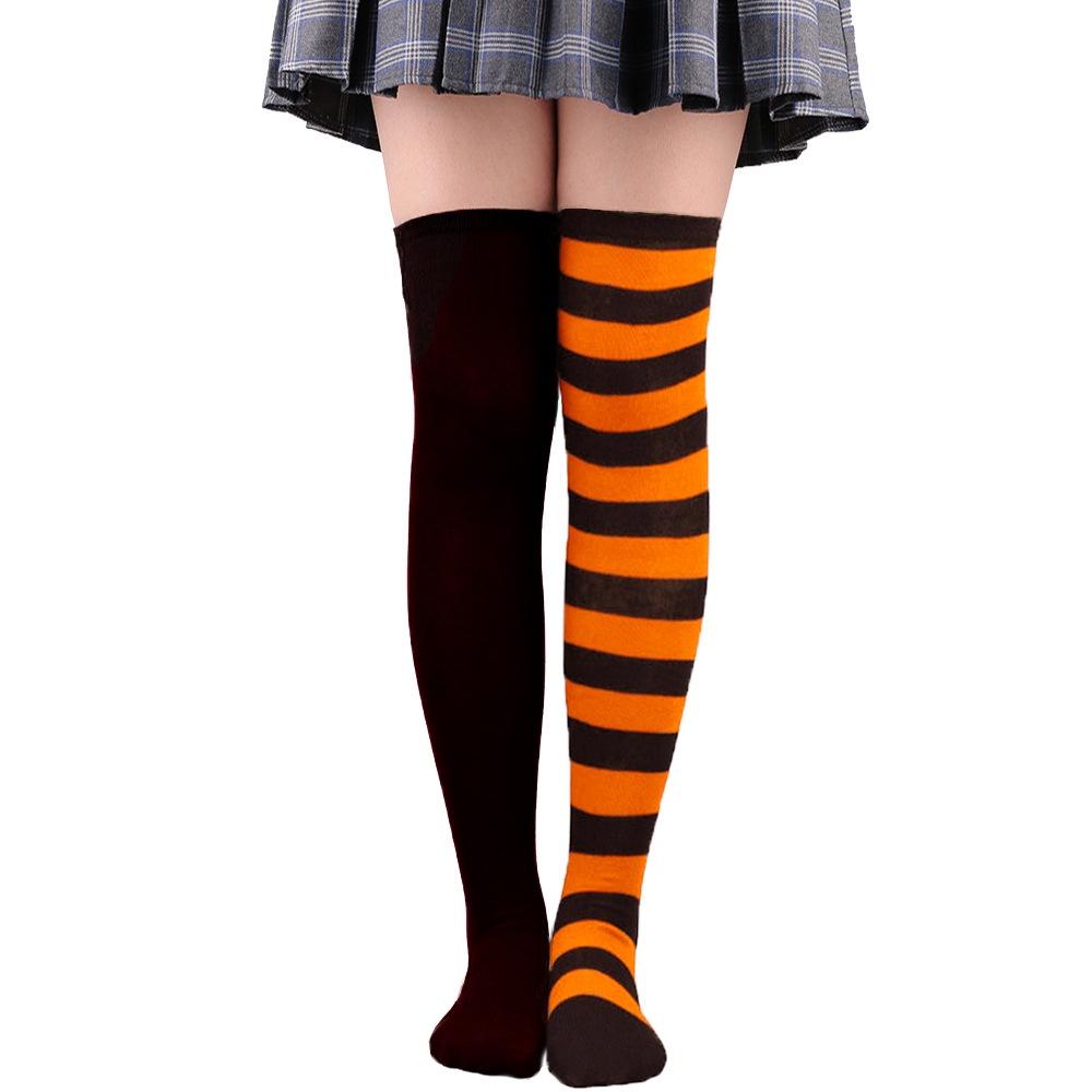 Colorful Over-the-knee Women's Socks For Parties And Holidays Friction-resistant Polyester Blend
