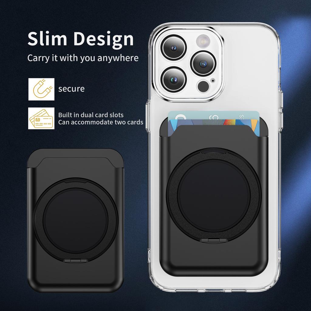 Magnetic Phone Card Holder Kickstand Multi Angle Adjustable Metal PC Vertical/Horizontal Card Bag Stand