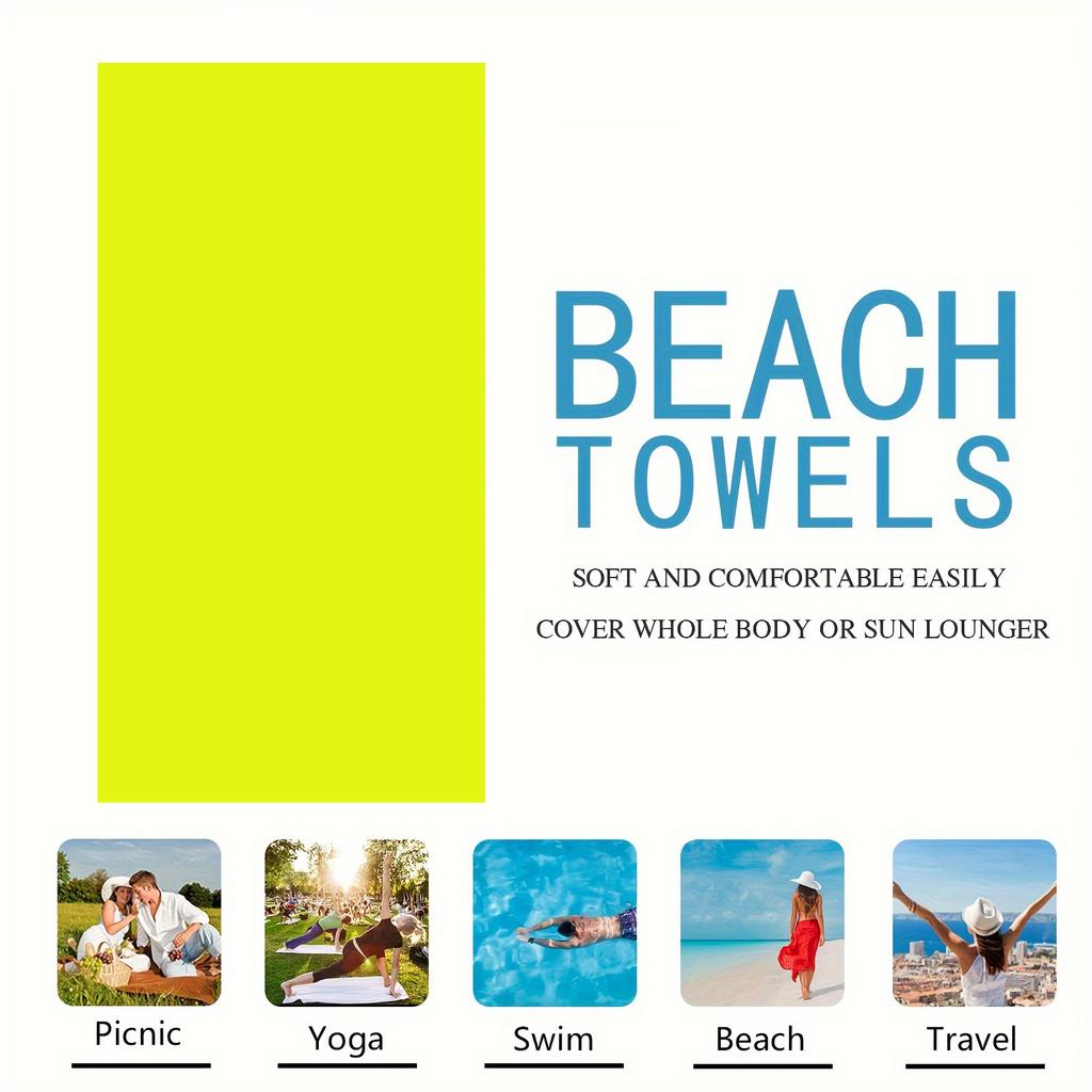 Personalized Beach Towel Custom Name/Logo Text Microfiber Summer Themed Beach Party Towel Thin Absorbent for Swimming Yoga Bath