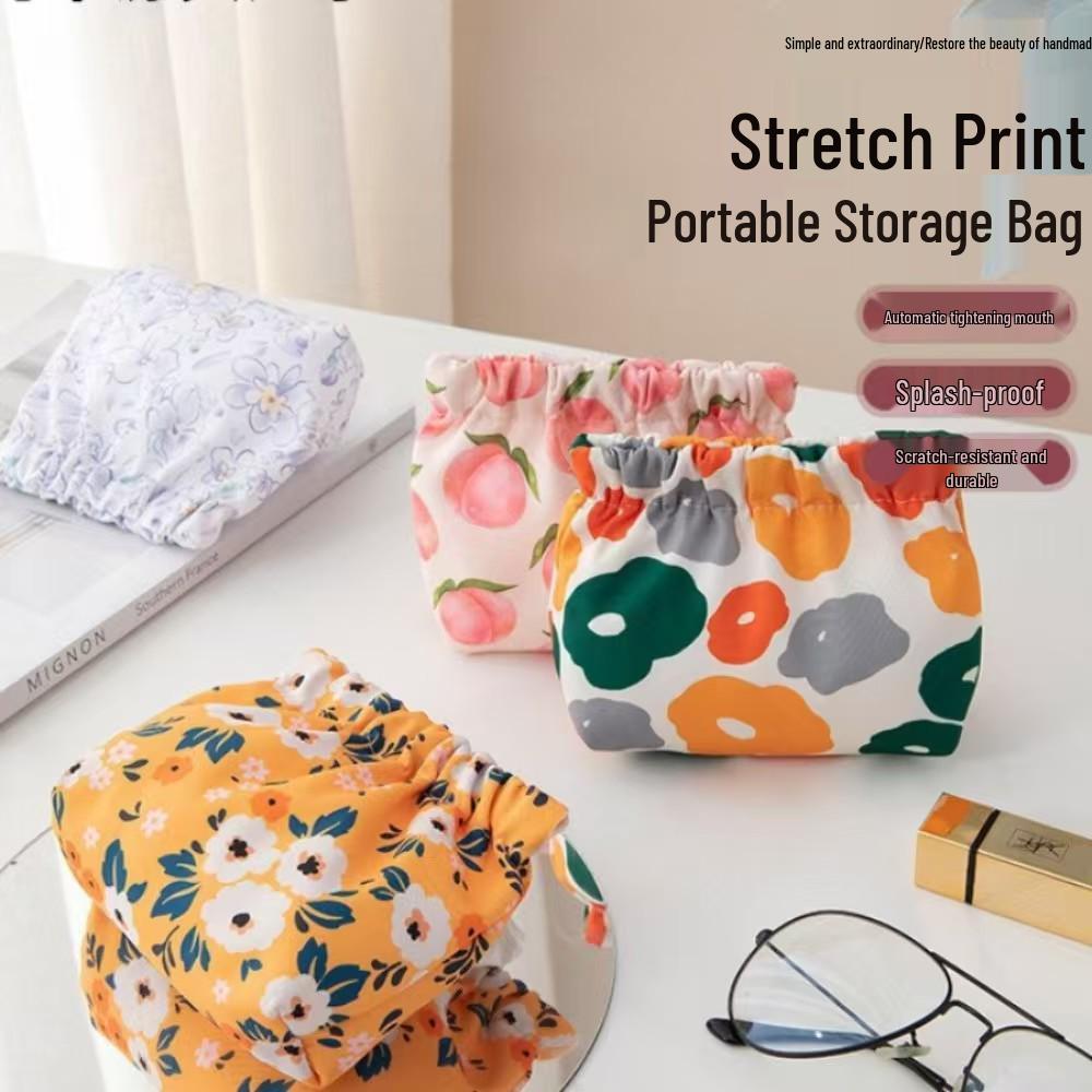 Wasserdichte tragbare Lippenstift- und Münzbörse: Modische Kosmetiktasche mit Druck und automatischem Verschluss