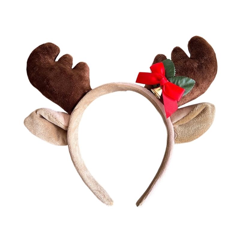 Праздничная оленья рогатая плюшевая повязка на голову Модный головной убор с внутренним слоем из смолы Для рождественских вечеринок и тематических вечеринок