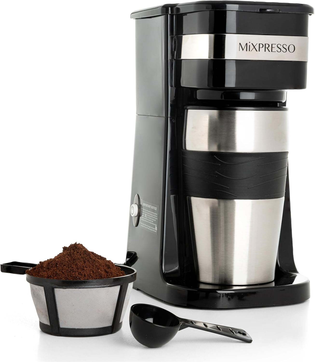 Black Personal Single Serve Coffee Maker with Travel Mug, Drip Small Coffee Maker with Auto Shut Off, Reusable United States