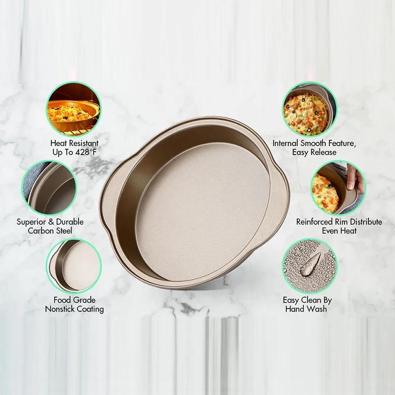 9 Inch Round Cake Mould Cheese Cake Pan Carbon Steel Non-Stick Pie Pizza Pan Baking Tray Oven Toast Chiffon Cake Pan Bakeware