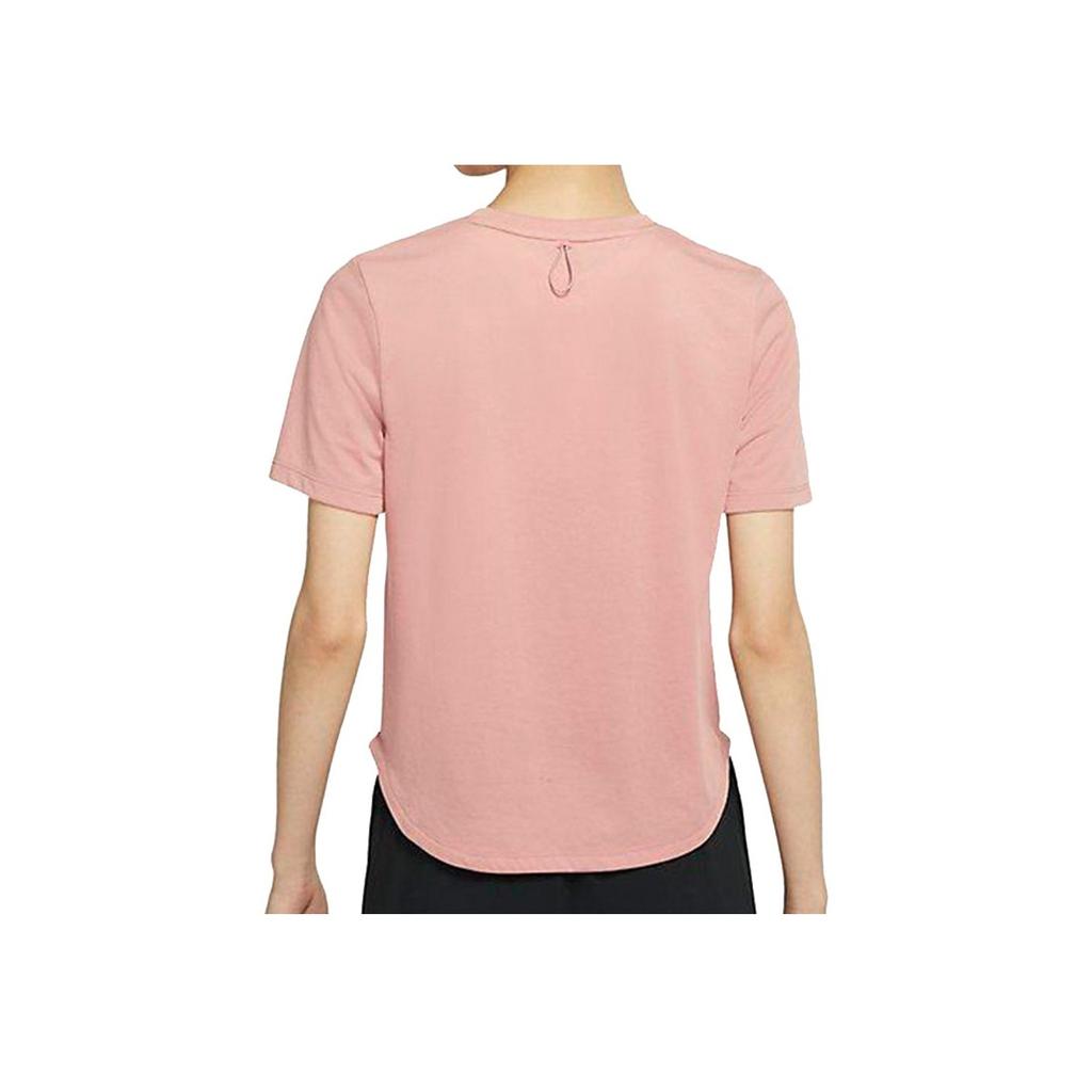 Nike Logo Print Sports Crew Neck Short Sleeve T-Shirt Women Tops Pink DC4324-685