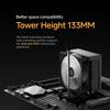 Ocypus Gamma A40 BK Compact CPU Cooler, 100mm PWM Low Noise Fan, 133mm Height Single Tower CPU Cooler, 4 Copper Direct Contact Heat Pipes, for Intel L
