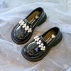 Toddler Girl's Laofers Autumn Pearl Stylish Three Colors Children Leather Shoes 23-35 Slip-on Fashion Comfy School Kids Shoe
