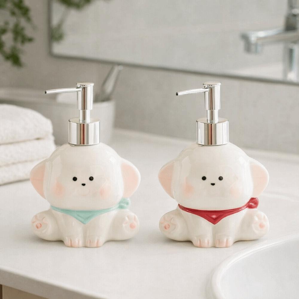 Ceramic Dog Shape Lotion Bottle Dog Shape Shampoo Bottle Shower Gel Separate Bottles  Kitchen