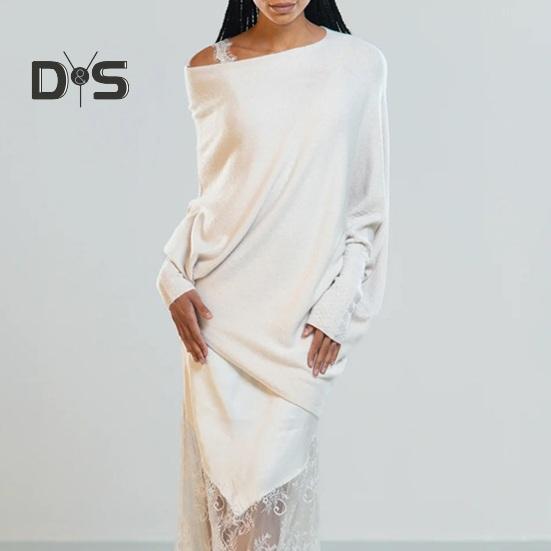 Damskie bluzy pulowerowe z okrągłym dekoltem i długim rękawem, codzienne, o luźnym kroju, w jednolitym kolorze, elastyczny, casualowy T-shirt