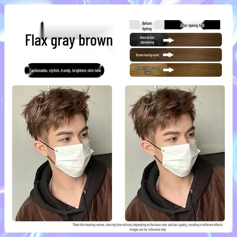 Men's Milk Tea Gray No-Bleach Hair Dye Cream