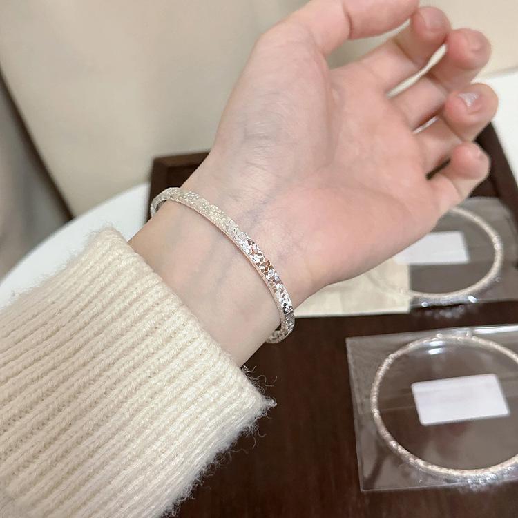 2025 New S925 Sterling Silver  Crushed Ice  Star Openwork Bracelet for Women - Perfect Gift for Girlfriend