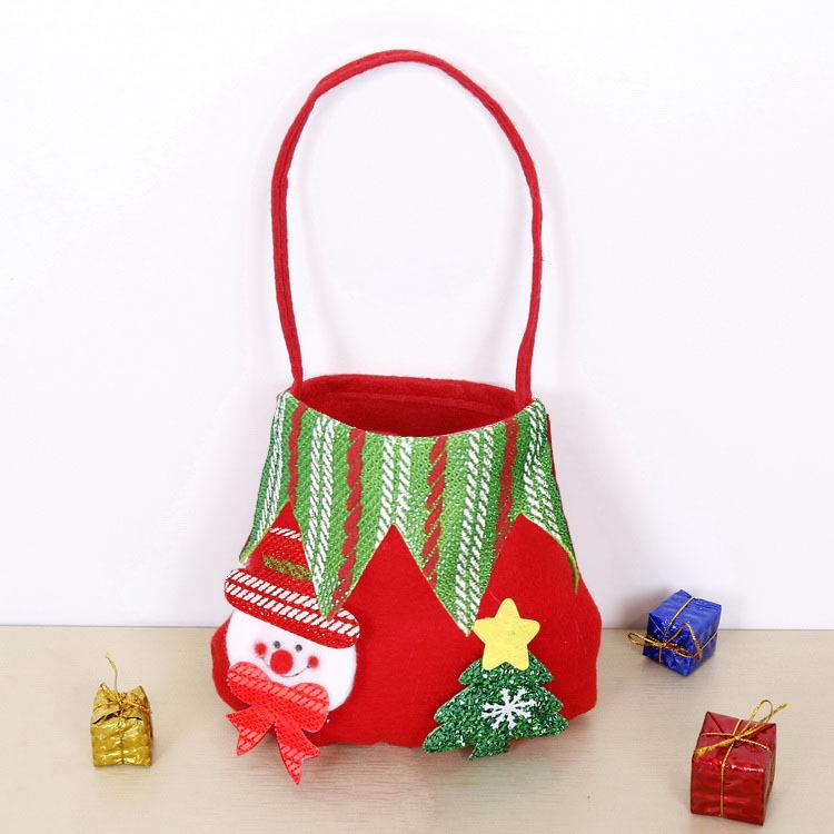 Christmas Gift Bags: Santa, Snowman & Reindeer Apple Totes for Kids' Candy