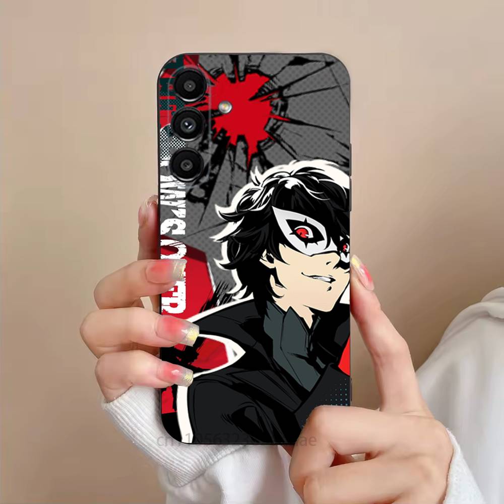 Spiel P-Persona 5 Handyhülle Für Samsung S25,24,23,22,21,S20,Ultra,Plus,FE Schwarze Weiche Hülle