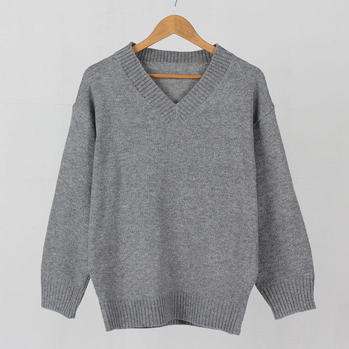 Ppaeppae V-Neck Soft Loose Fit Knit T-Shirt 4 Colors