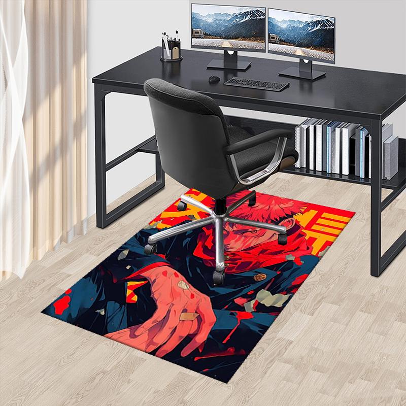 

1pc Anime Cartoon Design Jujutsu Kaisen Satoru Gojo Chair Mat Non-Slip Carpet for Office Home Decoration Living Room Bedroom Game Room Seasonal Gift.U 60cm by 90cm