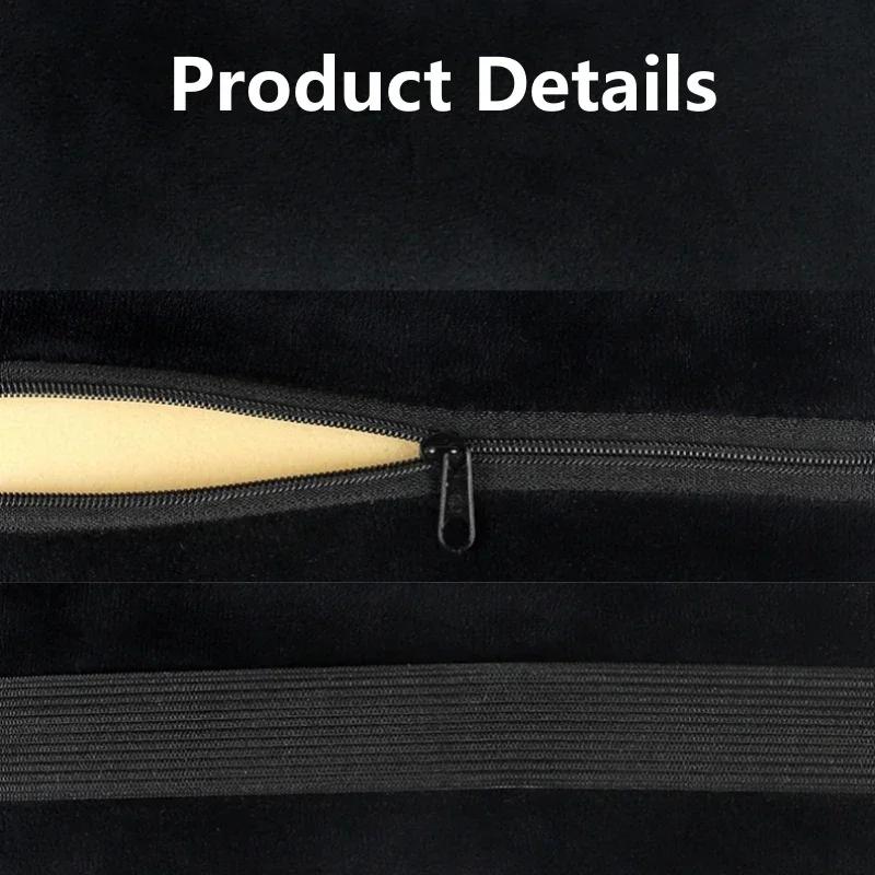 Poduszka Zagłówek Samochodowy Wysokoelastyczna Pianka Memory Siedzisko Poduszka Podpierająca Szyję Oddychający Aksamit Podparcie Głowy i Szyi Do Spania