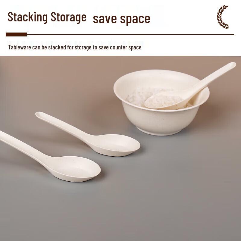 Thickened Disposable Rice Husk Spoons