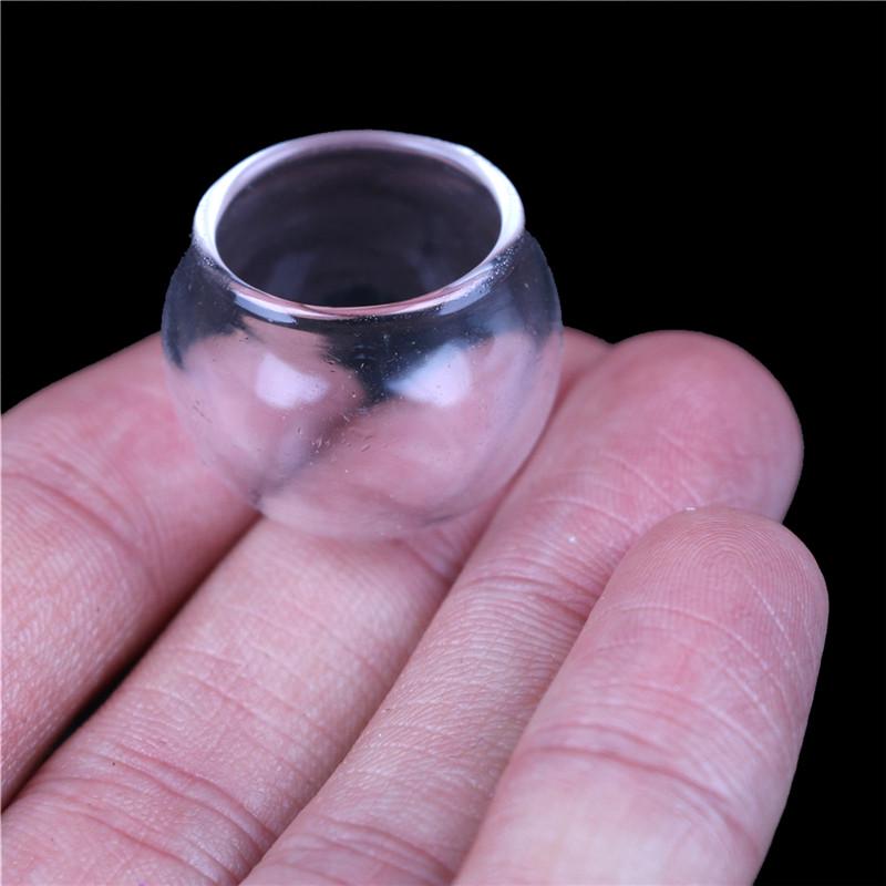 Dollhouse Miniature Cute Transparent Glass Jar Fishbowl Bank Flower pot JB