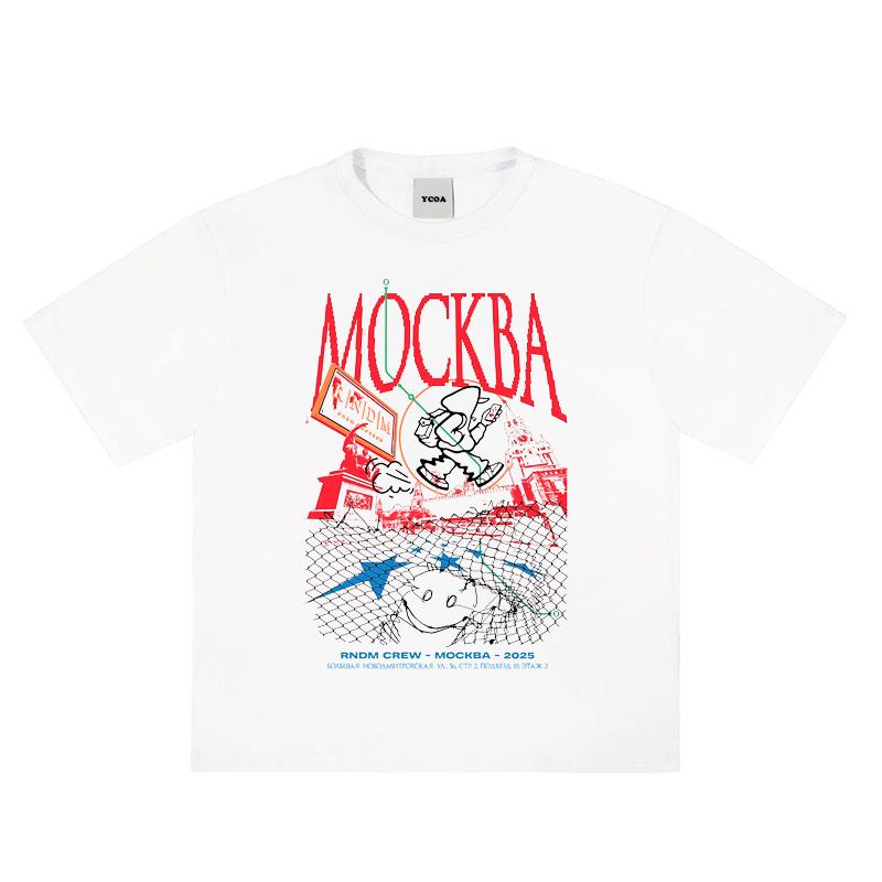 

Men TShirt WHITE TEE Short Sleeve Tops Printed Cotton Graphic Fashion Summer Y2k Vintage Streetwear Oversized Clothing S