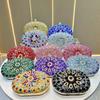 1Pc Rhinestone Sunflower Dress Banquet Bag Luxury Celebrity Temperament Versatile Diamond Oblique Span Small Handbag Full of Diamonds