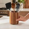 Housewarming Gift for Kitchen 360 Degree Rotating Wood Utensil Holder, Large Capacity Countertop Cooking Tool Modern Farmhouse Holder Organizer,