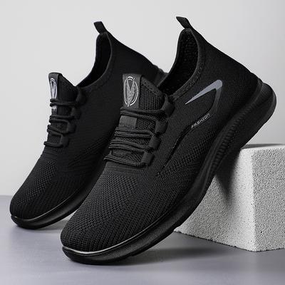 Shoes Men's Casual Shoes Large Size Flying Woven Mesh Shoes Breathable and Lightweight Men's Shoes Soft Sole Comfortable Single Shoes Light Mouth